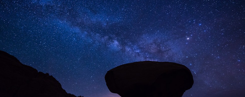 Milky Way over Mushroom Rock, Wadi Rum, Jordan